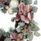 24" Artificial Christmas Decorated Floral Frosted Pine Wreath